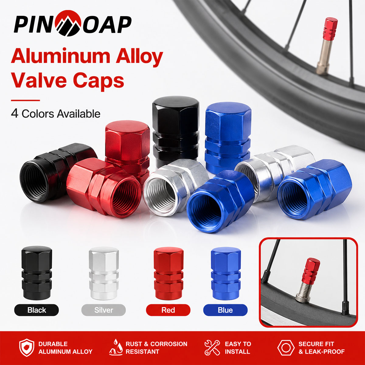Motorcycle Valve Cover - PINMOAP 4/12PCS Tutup Pentil Ban Mobil